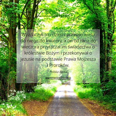 Dzieje 28:23 POLUBG Obraz Wersetu Biblijnego