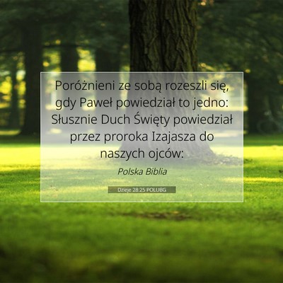 Dzieje 28:25 POLUBG Obraz Wersetu Biblijnego
