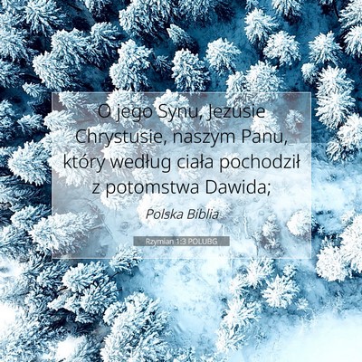 Rzymian 1:3 POLUBG Obraz Wersetu Biblijnego