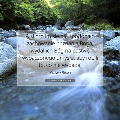 Rzymian 1:28 POLUBG Obraz Wersetu Biblijnego