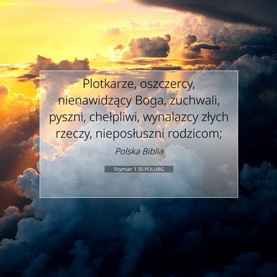 Rzymian 1:30 POLUBG Obraz Wersetu Biblijnego