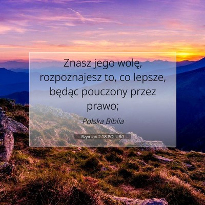 Rzymian 2:18 POLUBG Obraz Wersetu Biblijnego