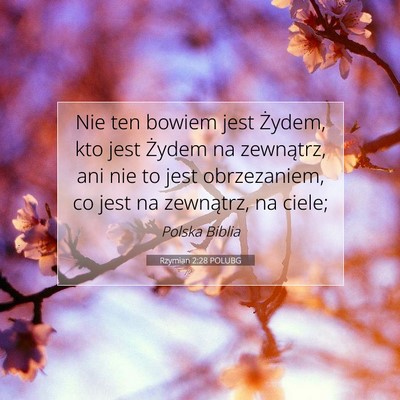 Rzymian 2:28 POLUBG Obraz Wersetu Biblijnego