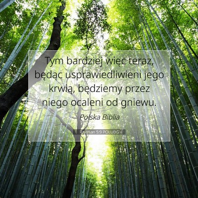 Rzymian 5:9 POLUBG Obraz Wersetu Biblijnego