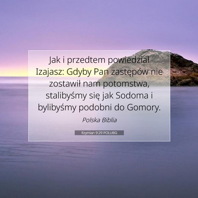 Rzymian 9:29 POLUBG Obraz Wersetu Biblijnego