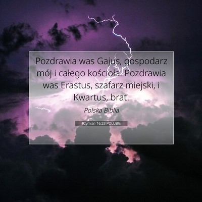 Rzymian 16:23 POLUBG Obraz Wersetu Biblijnego