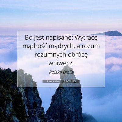 1 Koryntian 1:19 POLUBG Obraz Wersetu Biblijnego