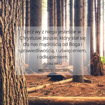 1 Koryntian 1:30 POLUBG Obraz Wersetu Biblijnego
