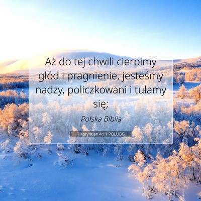 1 Koryntian 4:11 POLUBG Obraz Wersetu Biblijnego