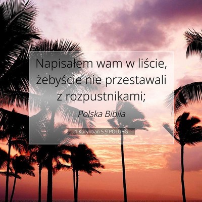 1 Koryntian 5:9 POLUBG Obraz Wersetu Biblijnego
