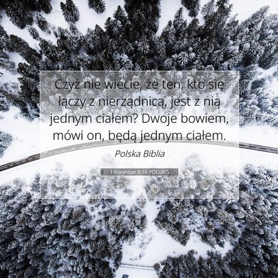 1 Koryntian 6:16 POLUBG Obraz Wersetu Biblijnego