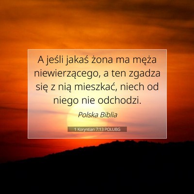 1 Koryntian 7:13 POLUBG Obraz Wersetu Biblijnego
