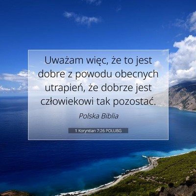 1 Koryntian 7:26 POLUBG Obraz Wersetu Biblijnego