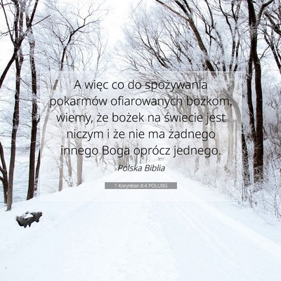 1 Koryntian 8:4 POLUBG Obraz Wersetu Biblijnego