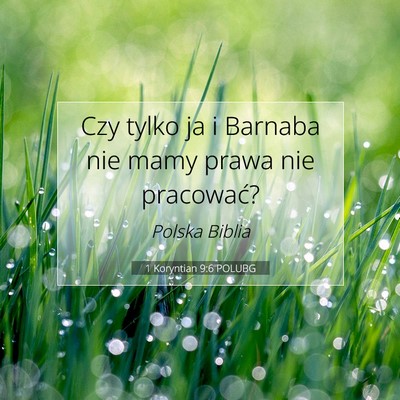 1 Koryntian 9:6 POLUBG Obraz Wersetu Biblijnego