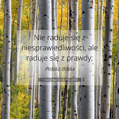 1 Koryntian 13:6 POLUBG Obraz Wersetu Biblijnego