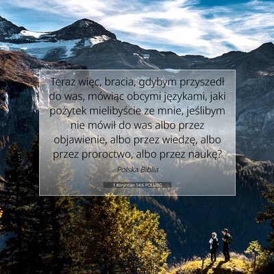1 Koryntian 14:6 POLUBG Obraz Wersetu Biblijnego