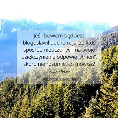 1 Koryntian 14:16 POLUBG Obraz Wersetu Biblijnego