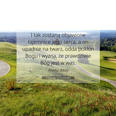 1 Koryntian 14:25 POLUBG Obraz Wersetu Biblijnego