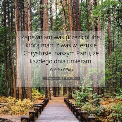 1 Koryntian 15:31 POLUBG Obraz Wersetu Biblijnego