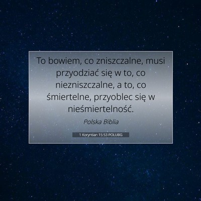 1 Koryntian 15:53 POLUBG Obraz Wersetu Biblijnego