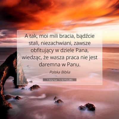 1 Koryntian 15:58 POLUBG Obraz Wersetu Biblijnego