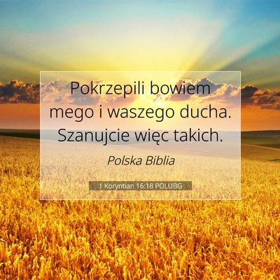 1 Koryntian 16:18 POLUBG Obraz Wersetu Biblijnego