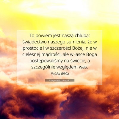 2 Koryntian 1:12 POLUBG Obraz Wersetu Biblijnego