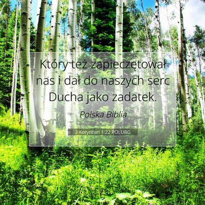 2 Koryntian 1:22 POLUBG Obraz Wersetu Biblijnego