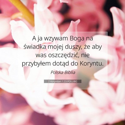 2 Koryntian 1:23 POLUBG Obraz Wersetu Biblijnego