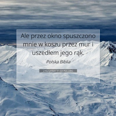 2 Koryntian 11:33 POLUBG Obraz Wersetu Biblijnego