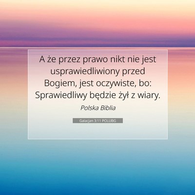 Galacjan 3:11 POLUBG Obraz Wersetu Biblijnego