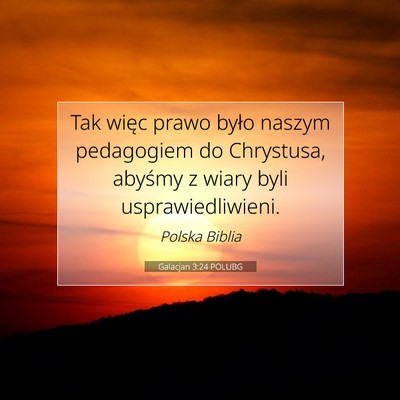 Galacjan 3:24 POLUBG Obraz Wersetu Biblijnego