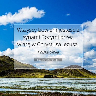 Galacjan 3:26 POLUBG Obraz Wersetu Biblijnego