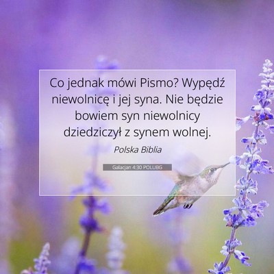 Galacjan 4:30 POLUBG Obraz Wersetu Biblijnego