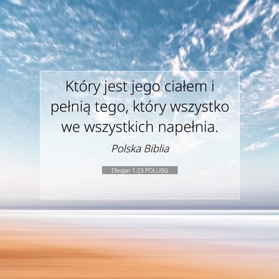 Efezjan 1:23 POLUBG Obraz Wersetu Biblijnego