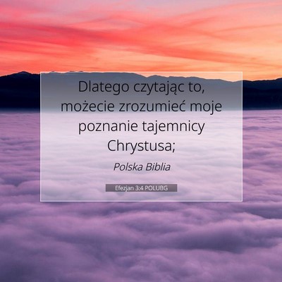 Efezjan 3:4 POLUBG Obraz Wersetu Biblijnego