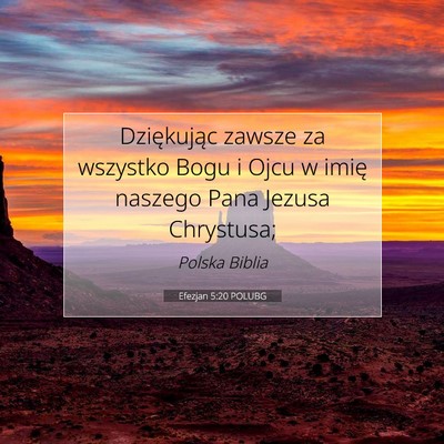 Efezjan 5:20 POLUBG Obraz Wersetu Biblijnego