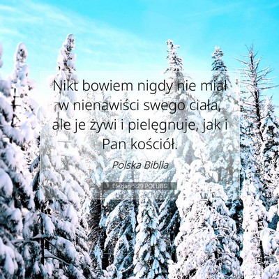 Efezjan 5:29 POLUBG Obraz Wersetu Biblijnego