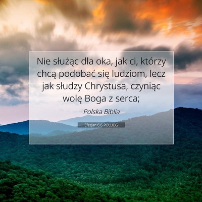 Efezjan 6:6 POLUBG Obraz Wersetu Biblijnego