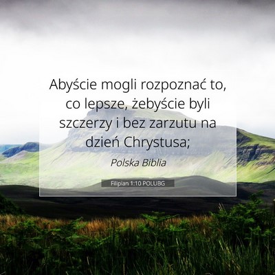 Filipian 1:10 POLUBG Obraz Wersetu Biblijnego