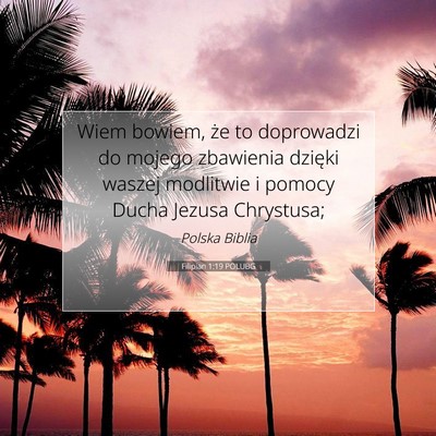 Filipian 1:19 POLUBG Obraz Wersetu Biblijnego