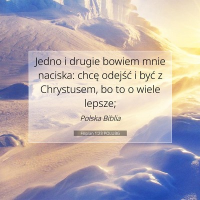Filipian 1:23 POLUBG Obraz Wersetu Biblijnego
