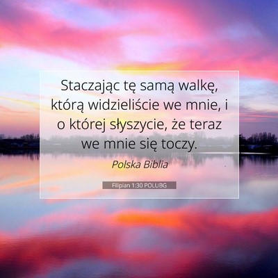 Filipian 1:30 POLUBG Obraz Wersetu Biblijnego
