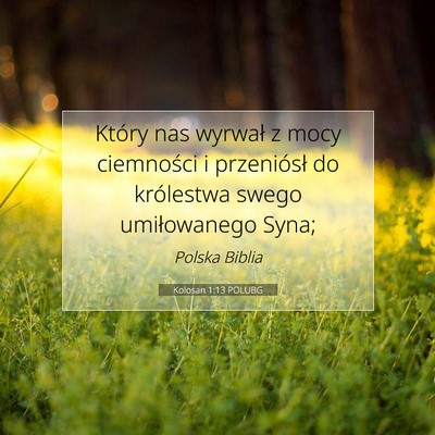 Kolosan 1:13 POLUBG Obraz Wersetu Biblijnego