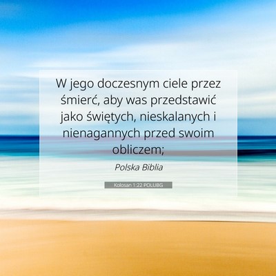 Kolosan 1:22 POLUBG Obraz Wersetu Biblijnego