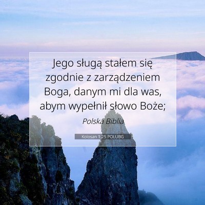 Kolosan 1:25 POLUBG Obraz Wersetu Biblijnego