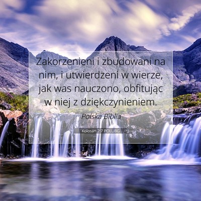 Kolosan 2:7 POLUBG Obraz Wersetu Biblijnego
