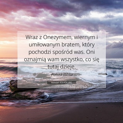 Kolosan 4:9 POLUBG Obraz Wersetu Biblijnego