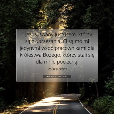 Kolosan 4:11 POLUBG Obraz Wersetu Biblijnego